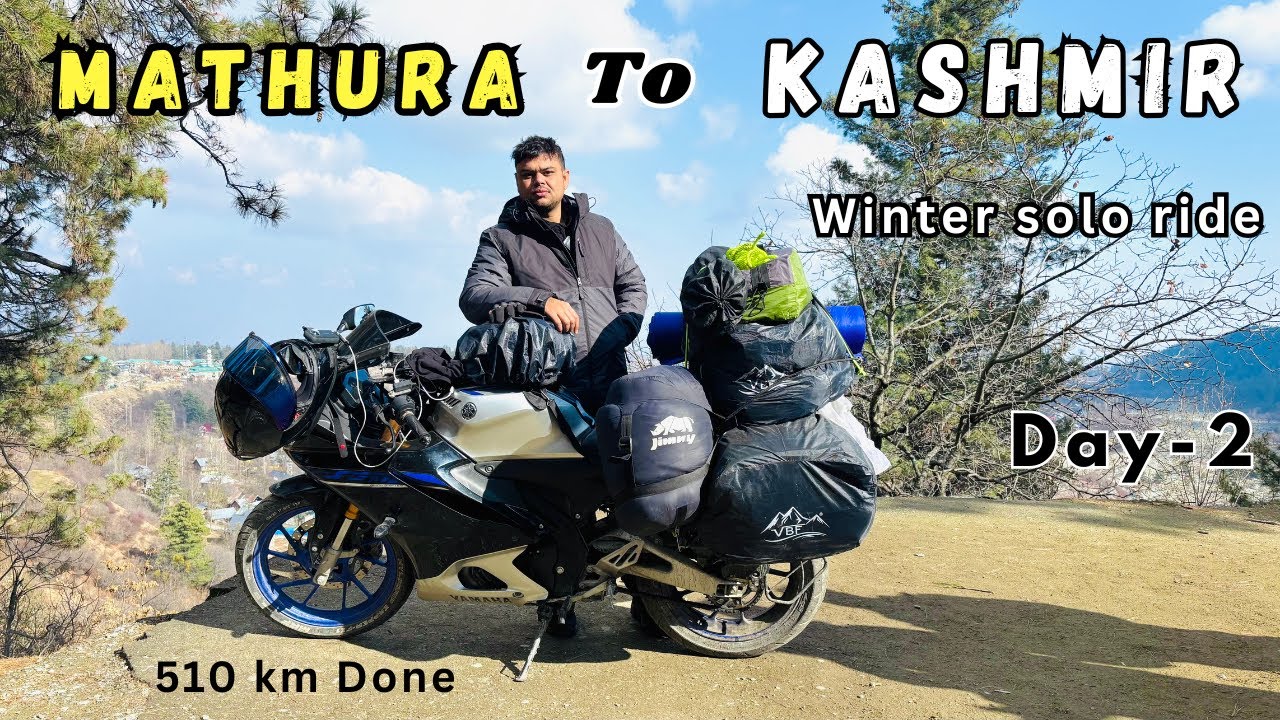 Pathankot to Srinagar on R15 | Real Kashmir Ride Begins 🏍️❄️ #solo #vlog #kashmir #mathura #travel 