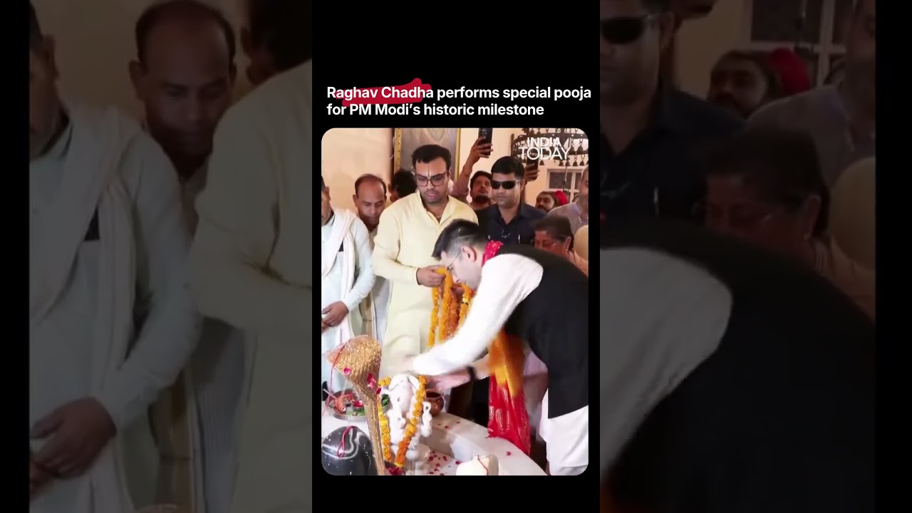 Raghav Chadha Performs Special Pooja Marking PM Modi&rsquo;s Record Tenure Milestone #pmmodi #raghavchadha