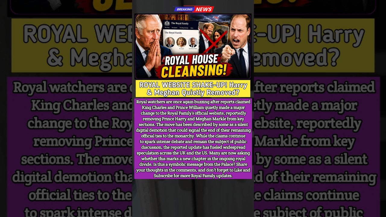 Prince Harry & Meghan Removed From Royal Website? King Charles' Silent Move Sparks Shock #shorts