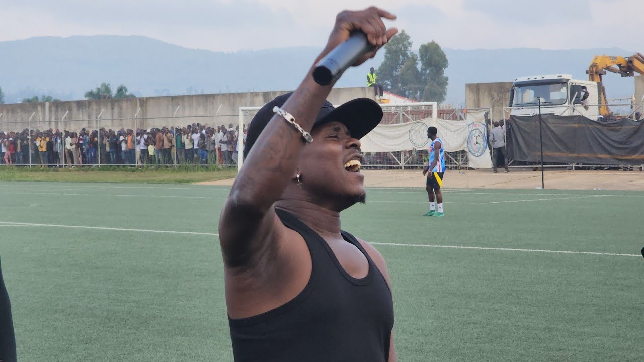 Lucky Dee live concert at the modern stadium of KINDIA, DRC ituri BUNIA(tournoi UNITY CUP)