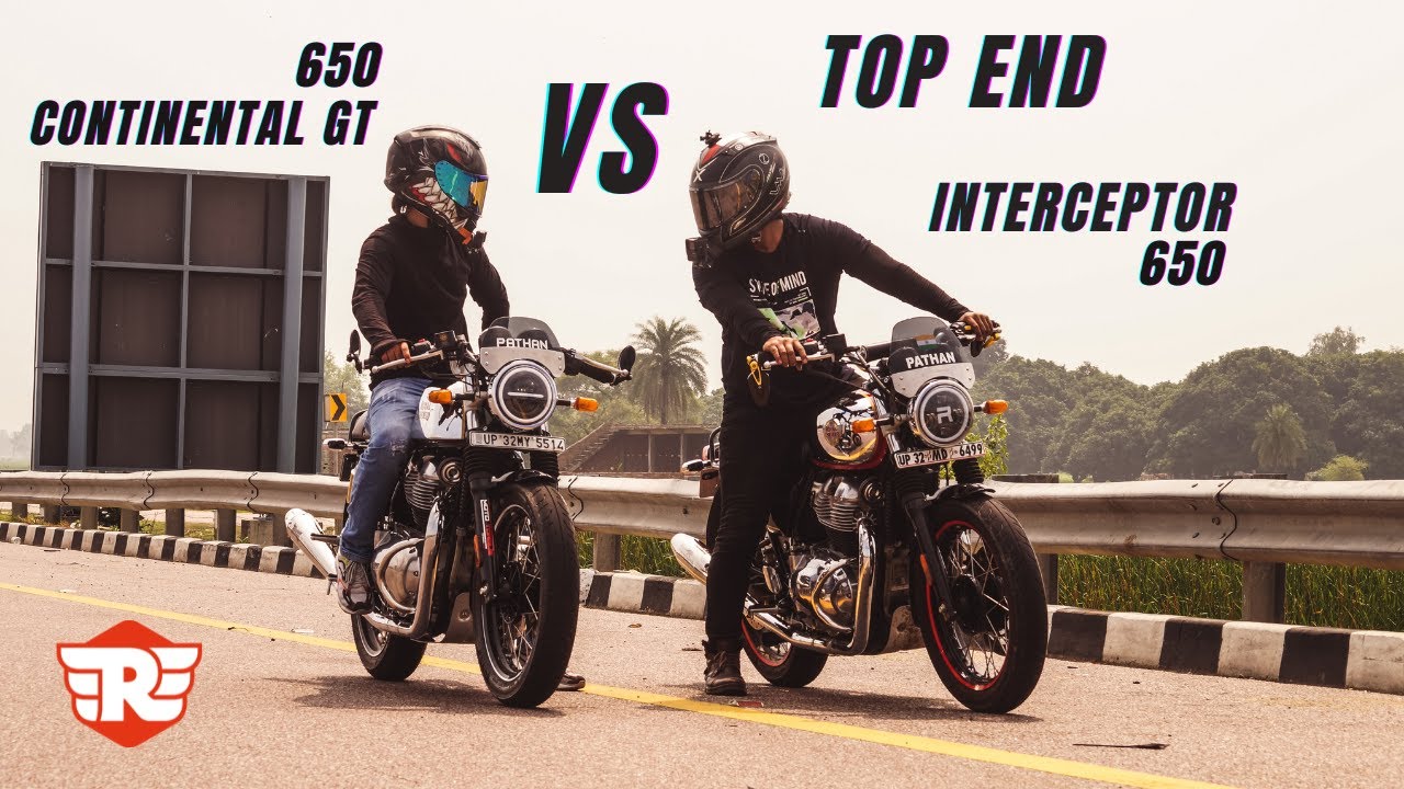 2022 Royal Enfield Continental GT 650 Vs Interceptor 650 Top End RACE | Exhaust Comparision
