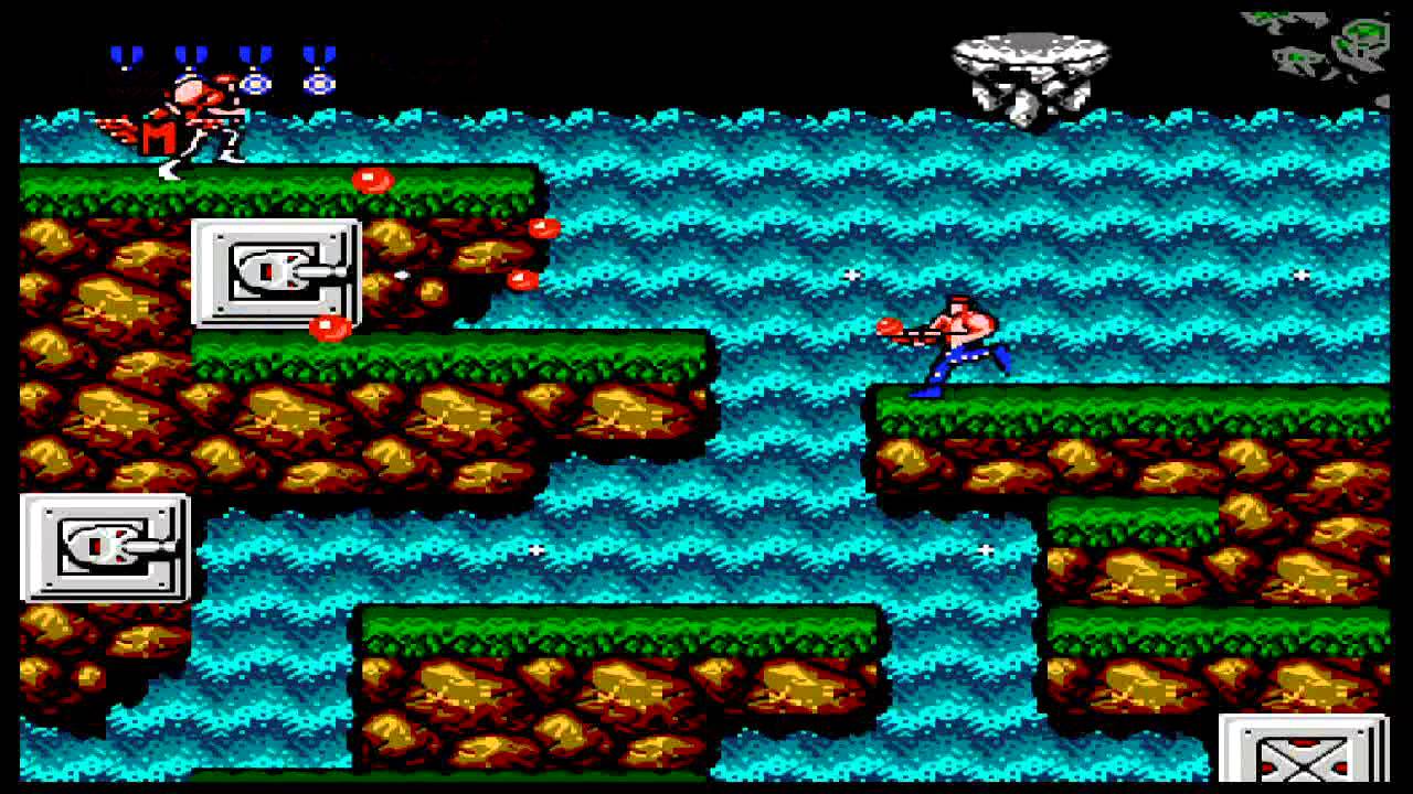 Contra (NES) - Stage 3 - Waterfall (No Death)