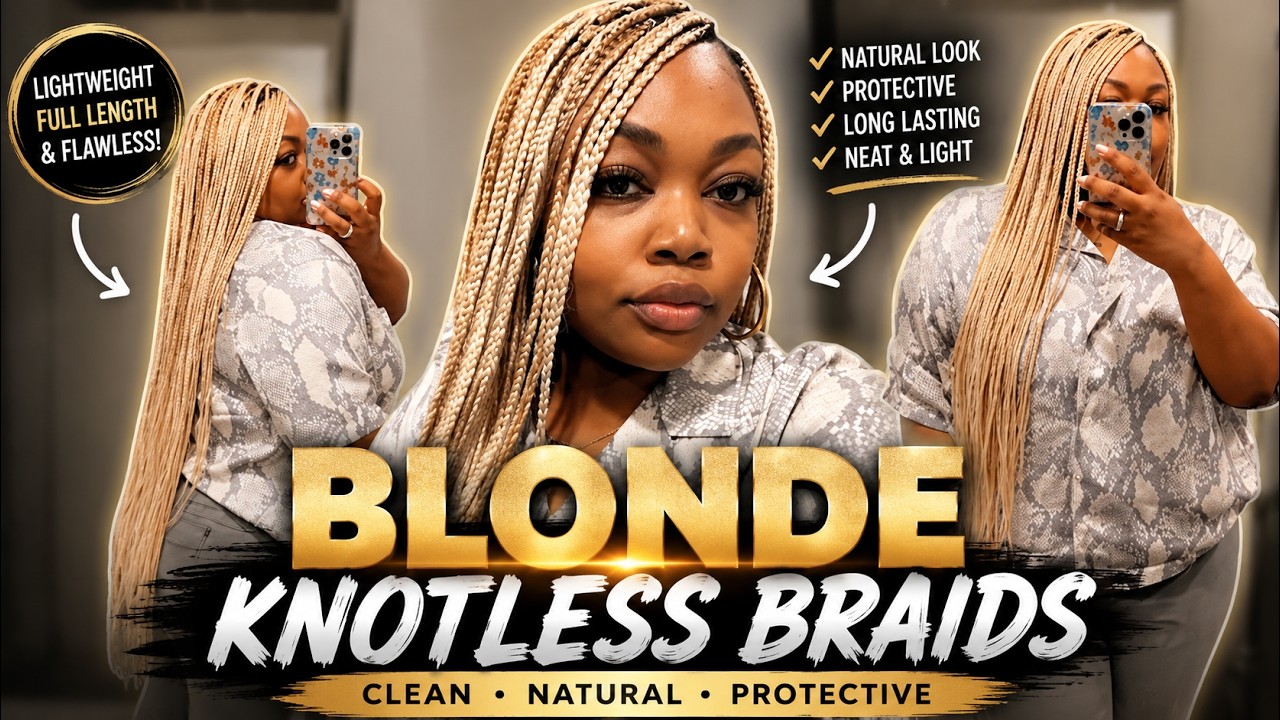613/27 BLONDE KNOTLESS BRAIDS small + butt-length | Spectra EZ Braid 27 & 613 | Aiyanna Bree