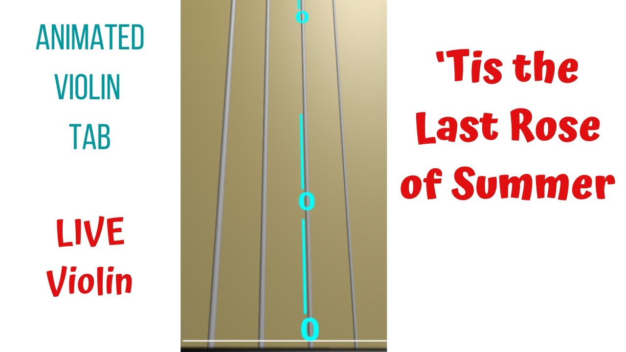 TIS THE LAST ROSE OF SUMMER 🌹 — LIVE Violin Tutorial | Animated Violin TAB