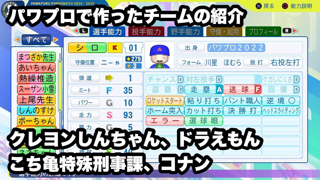 【パワプロ】パワプロで作った（作り直した）チームの紹介。