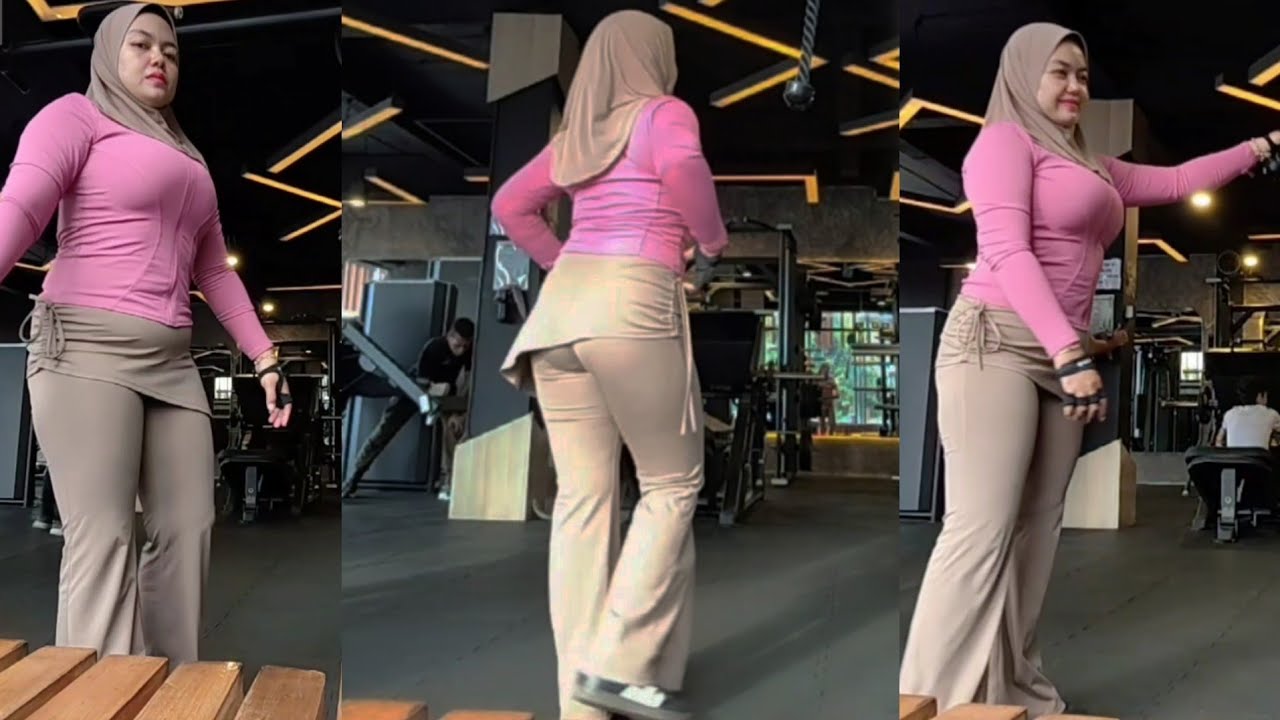Beautiful Hijab Gym Try On Cutbray Leggings Fokus Olah Raga