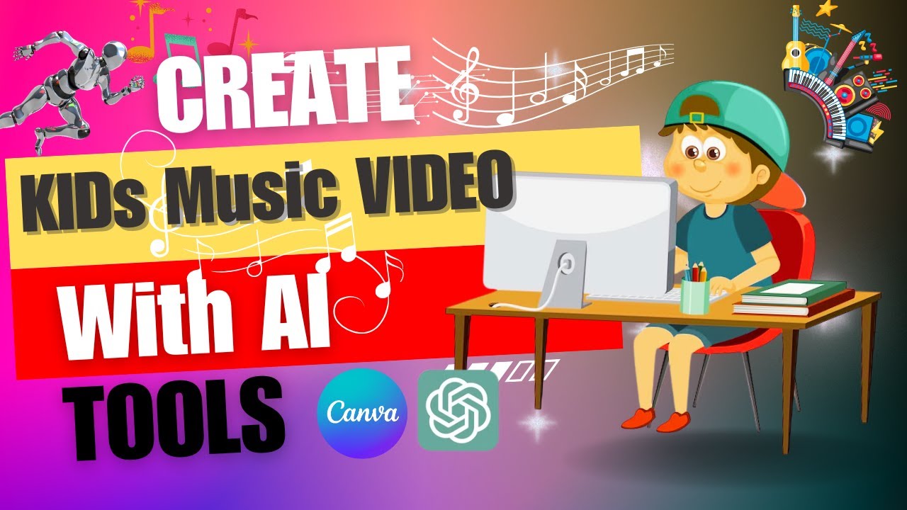 Making Kids Video with Simple AI Tools | Kids Music Faceless Music Channel #canva 🎵 #AI #Creativity