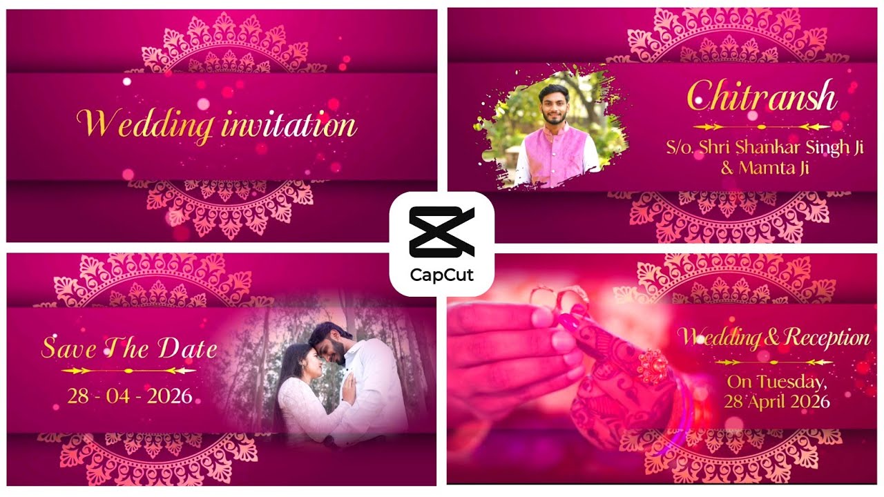 Cinematic wedding invitation video editing in capcut | wedding invitation video editing #invitation