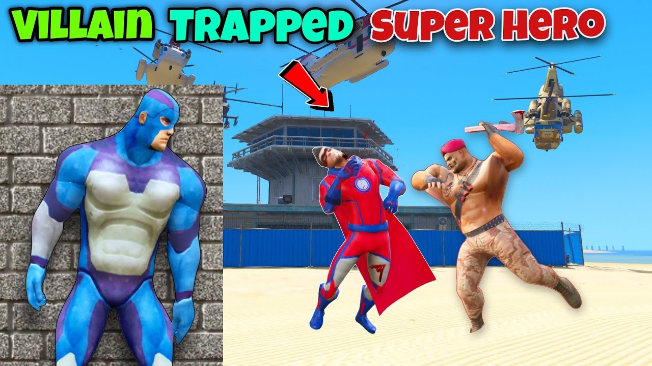 Dangerous Villain Trapped To Super Hero In Gta v | Rope Hero Vice Town | Gta 5 | Black Spider 2.0