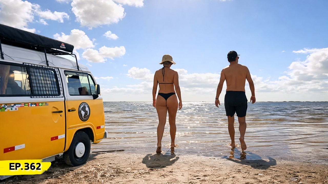 Acampamos de Kombihome em uma Lagoa cristalina no Rio Grande do Sul | Ep.362