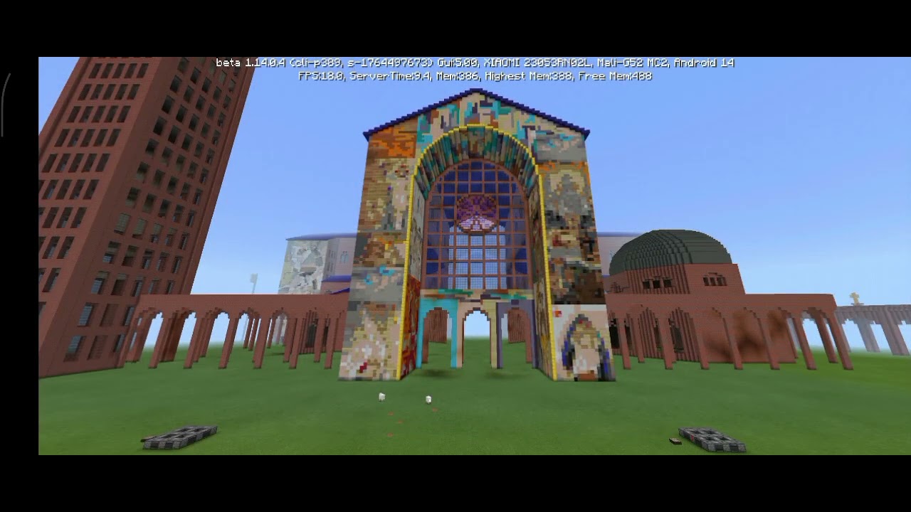 Inauguração da fachada oeste no santuário nacional no Minecraft #aparecida 
