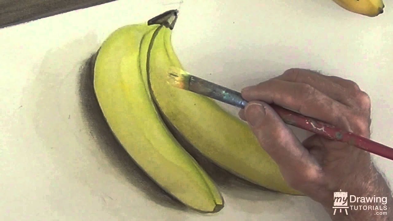 Painting Still Life Bananas In Acrylic - Acrylic Painting Time Lapse