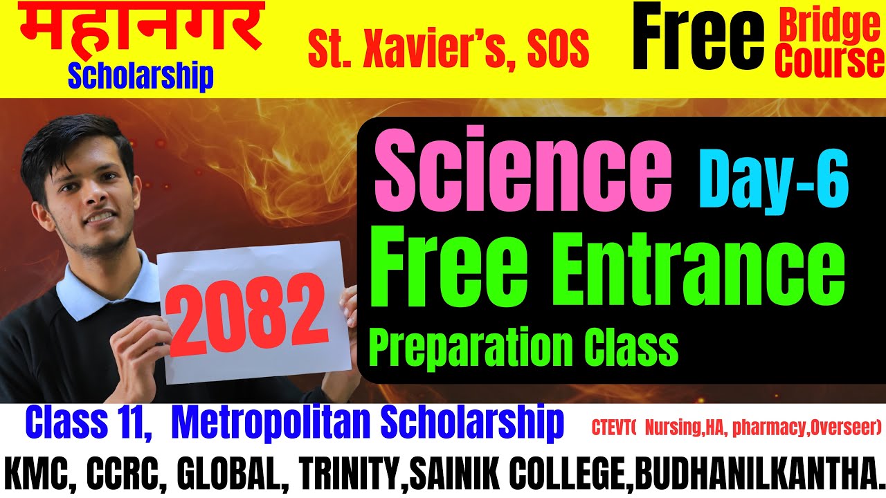 St. Xavier , metropolitan preparation 2082 | class 11  science entrance model Questions 2082
