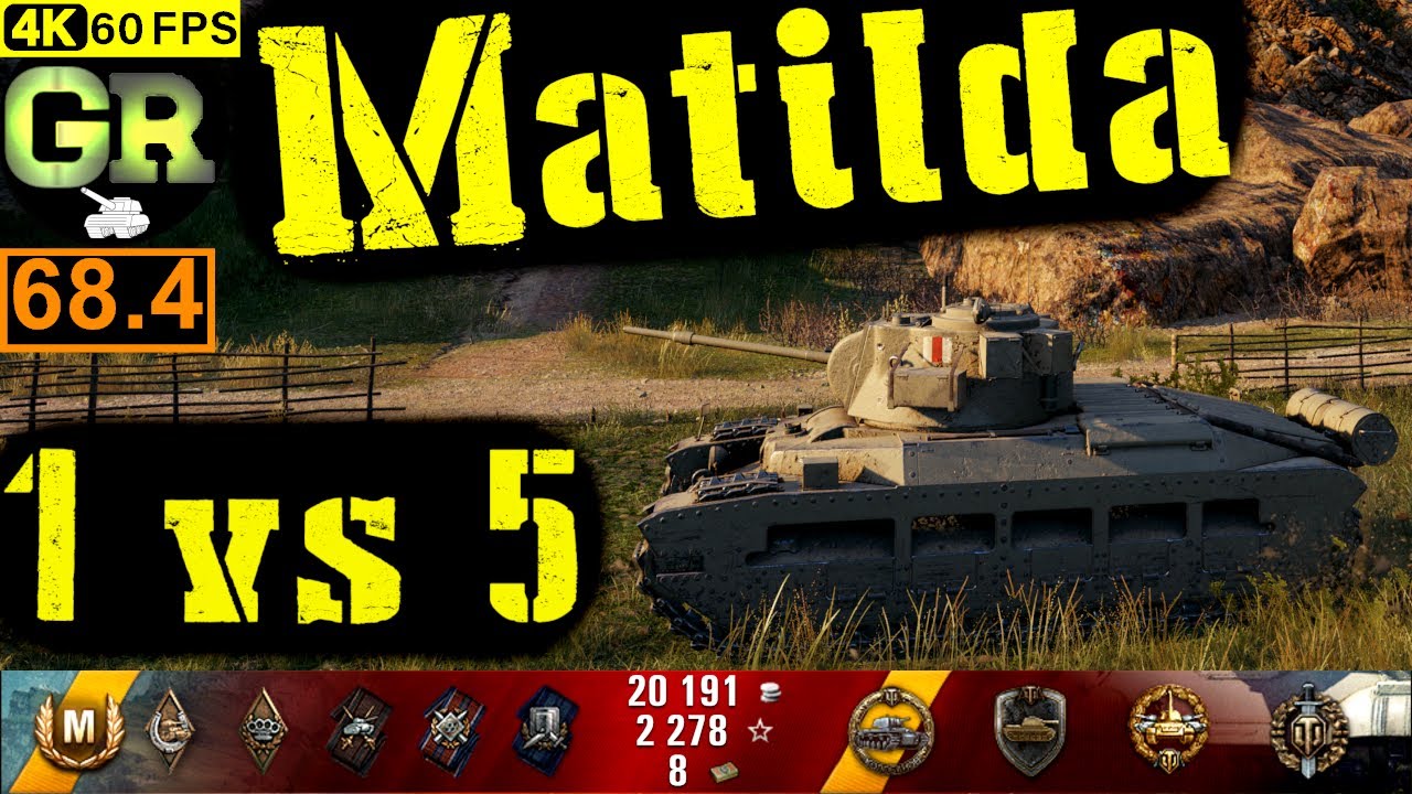 68_World of Tanks Matilda WoT Replay - 8 Kills 1.4K DMG(Patch 1.4.0)