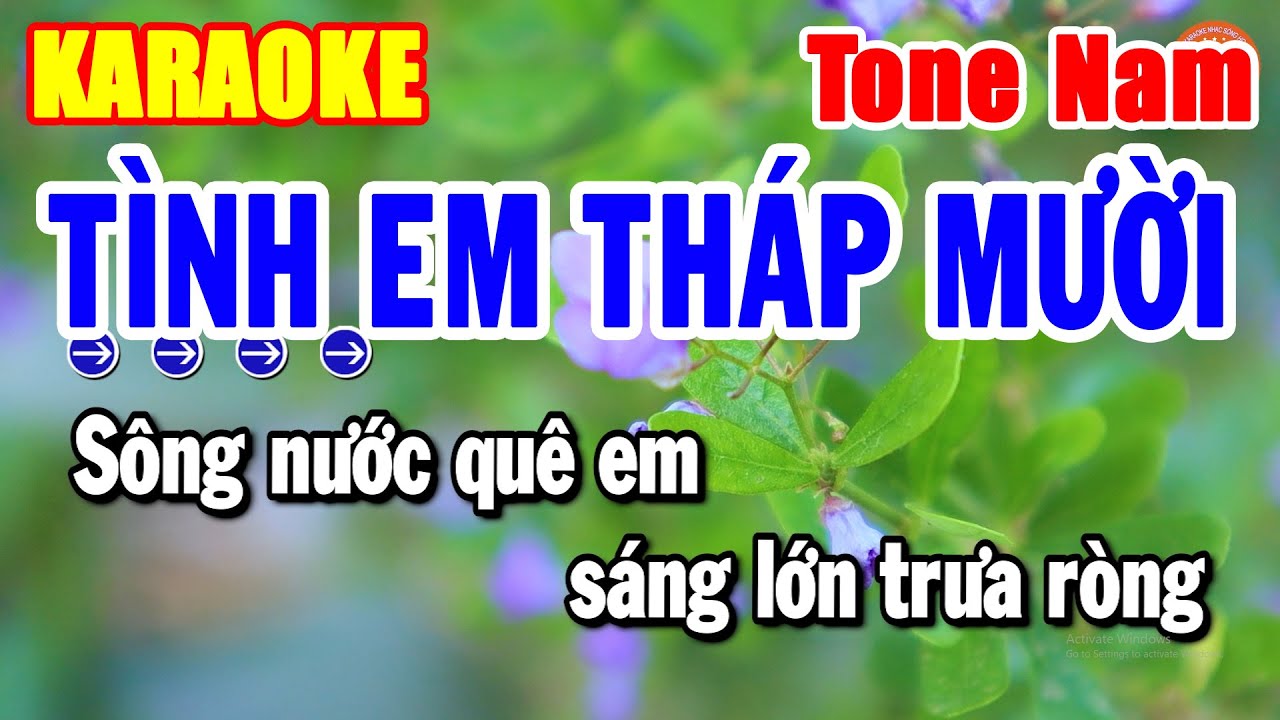 Karaoke Tình Em Tháp Mười Tone Nam Nhạc Sống Cha Cha Chuẩn Dễ Hát | Hải Tiên