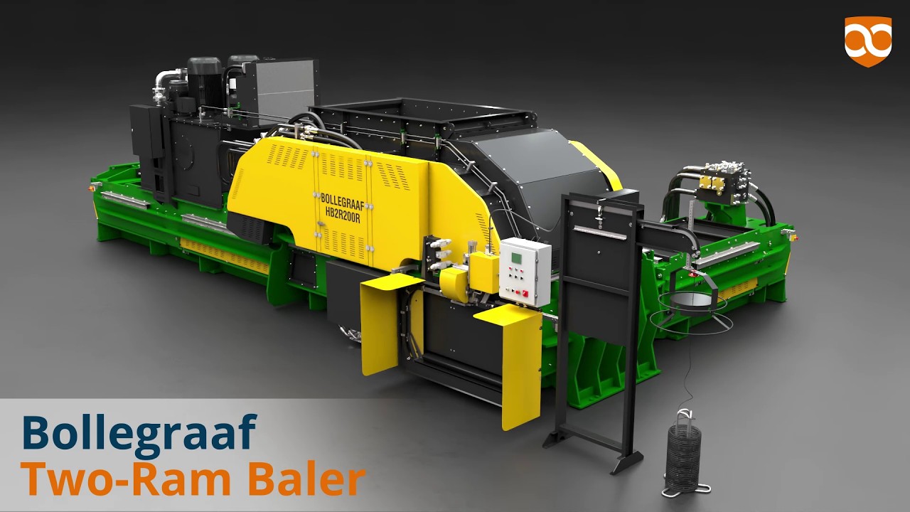 Animation of the Bollegraaf Two-Ram baler