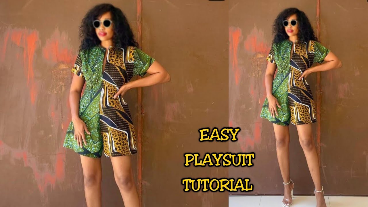 EASY PLAYSUIT TUTORIAL | How to cut and sew a playsuit/romper with front zip