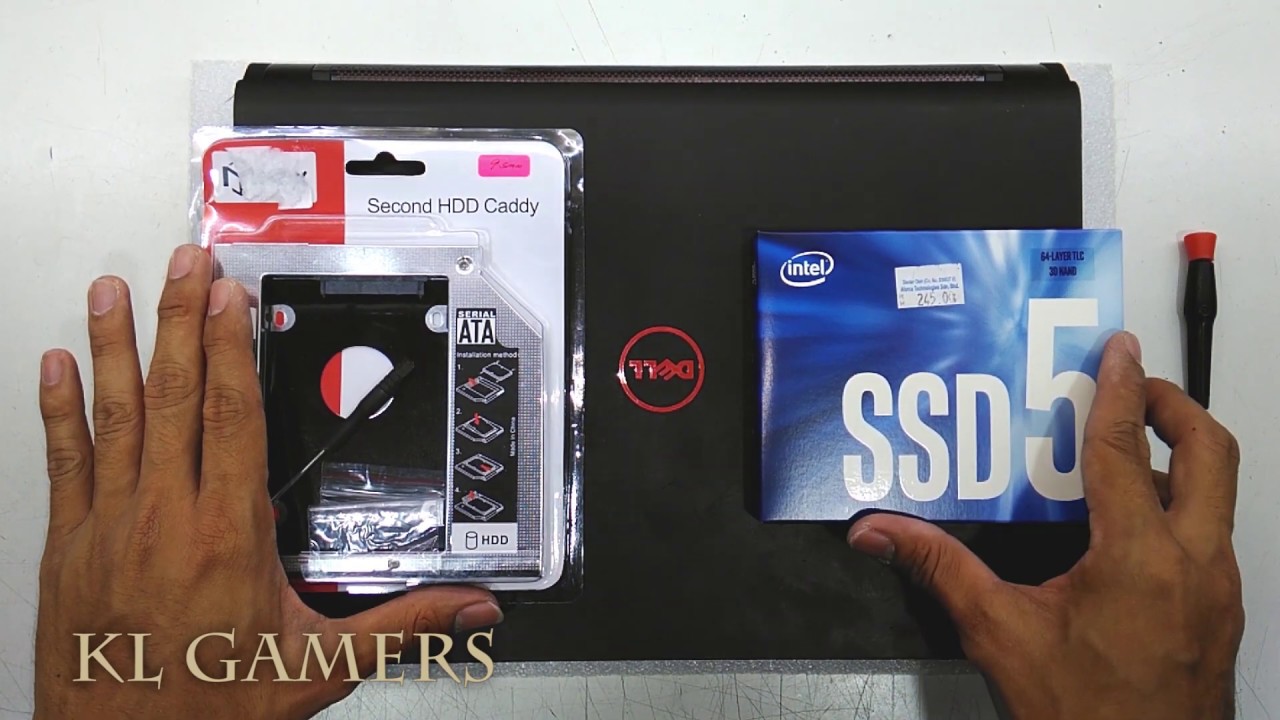 DELL Inspiron 14-7447 Notebook Laptop Upgrade intel SSD5 and Second HDD Caddy installation  2019