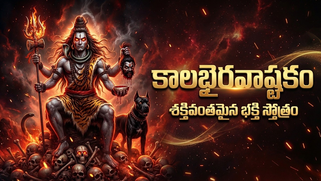 కాలభైరవాష్టకం | Kalabhairava Ashtakam With Telugu Lyrics | Powerful Kala Bhairava Stotram