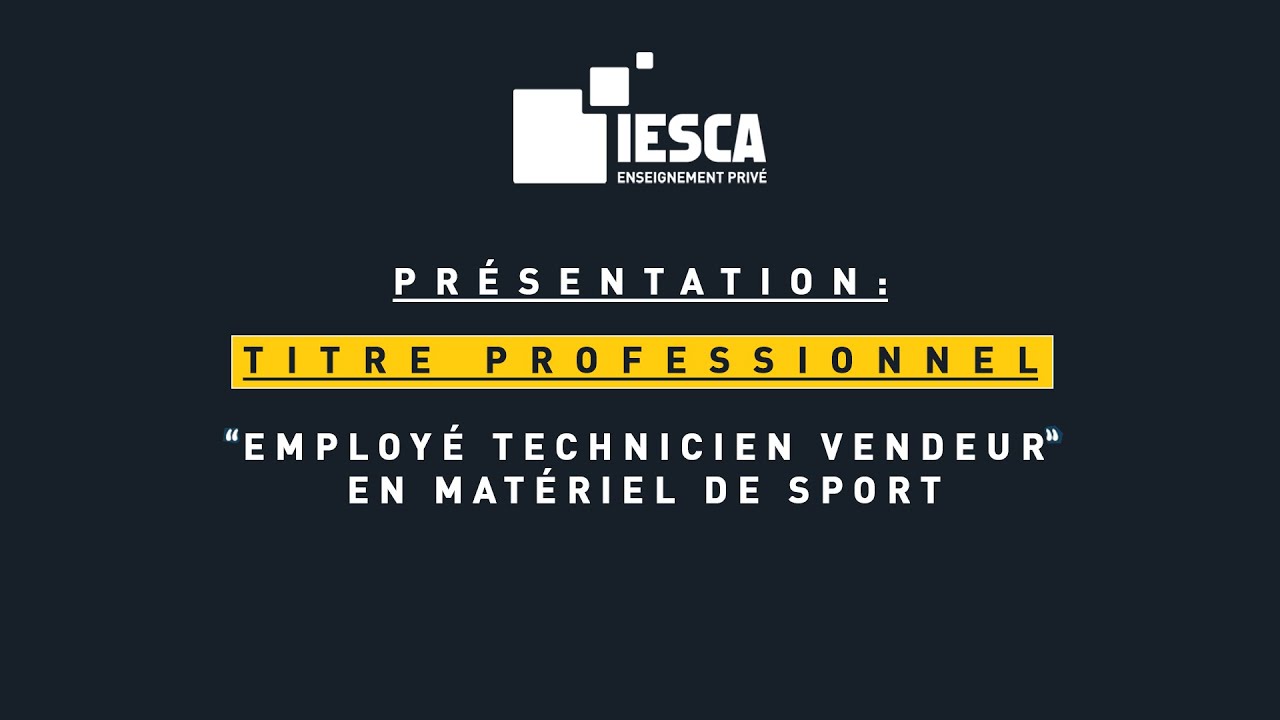 Pr&eacute;sentation du Titre Professionnel 
