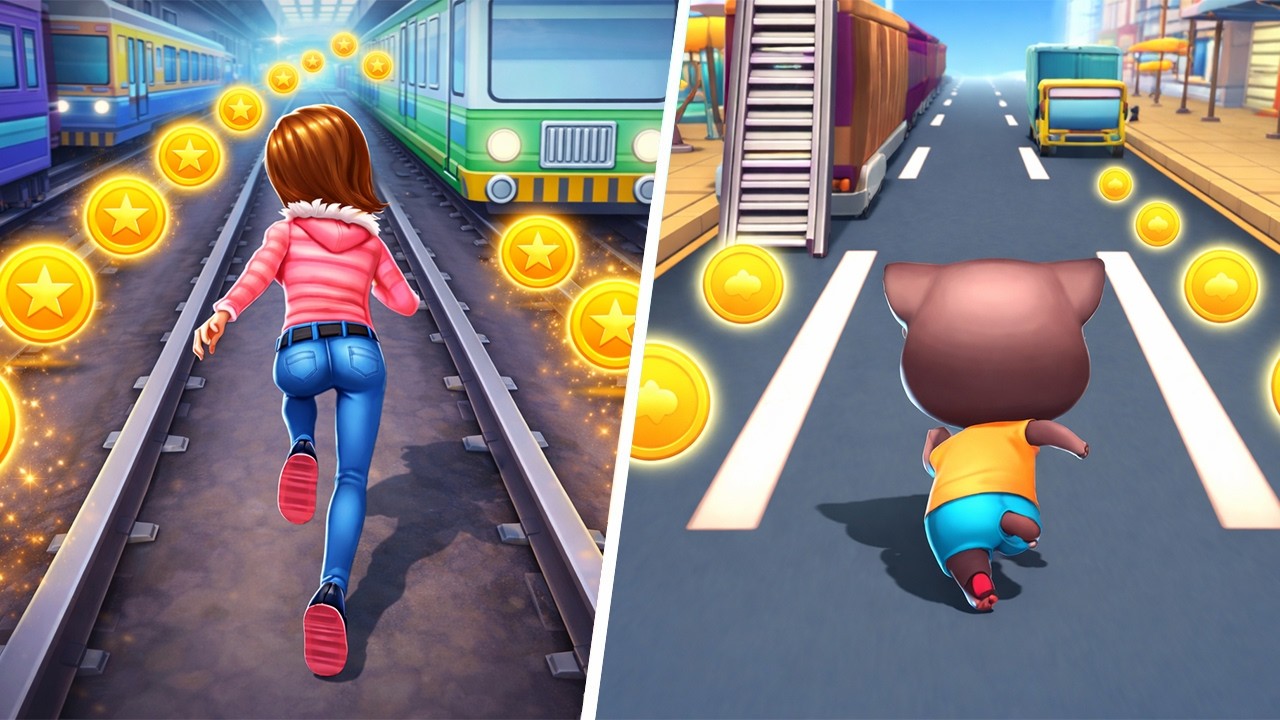 Subway Princess Runner vs Cat Runner - Subway Surfer New Update Gameplay (Android,iOS)