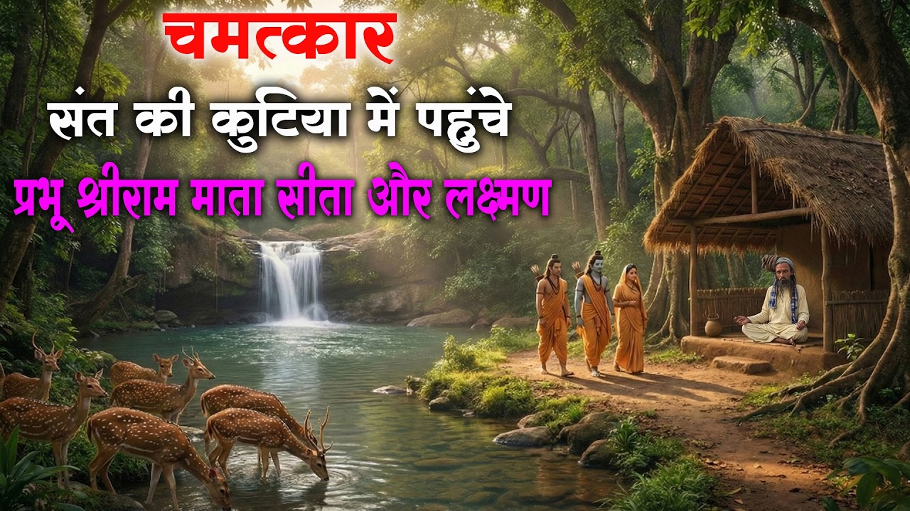 सिद्ध संत की कुटिया जंगल में पहुंचे प्रभू श्रीराम माता सीता और लक्ष्मण #guru_gyan_gaurav