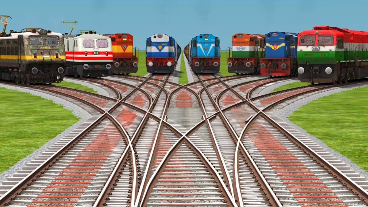 Train Simulator Bumpy Forketd Railroad Crossing || Indian Railways Games for kids 