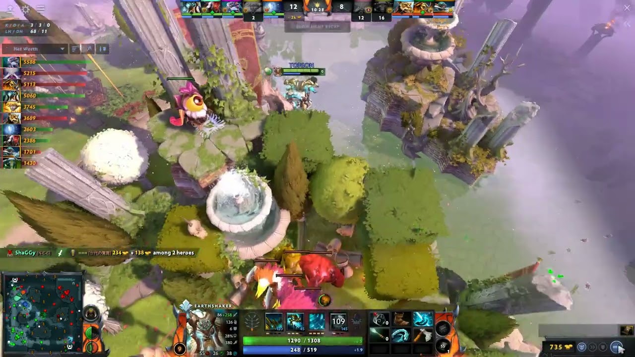 Topson - Earthshaker Midlane | Dota 2 7.34b Gameplay