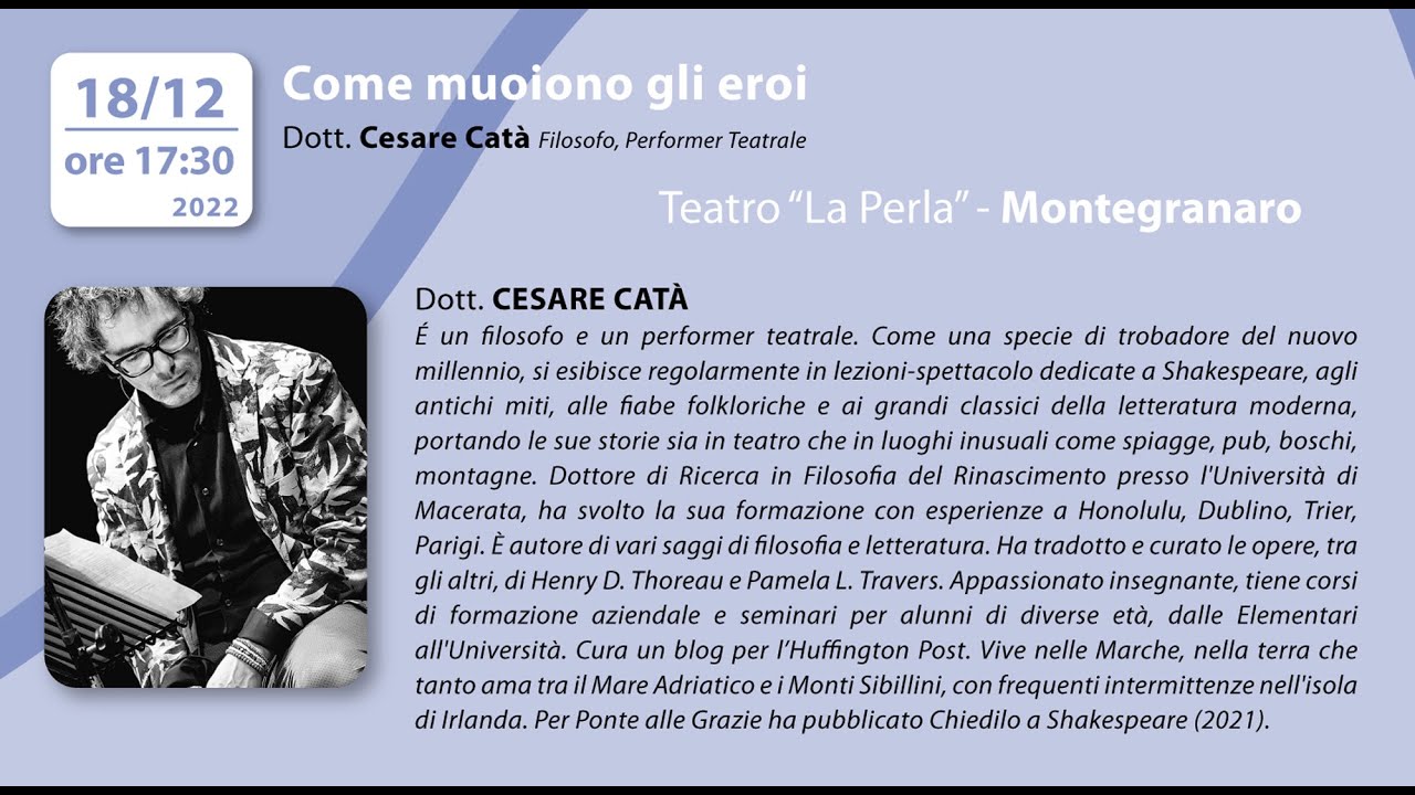 Come muoiono gli eroi Cesare Cat&agrave;