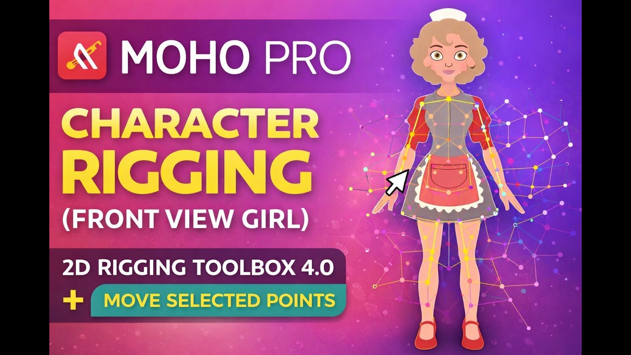 Moho Pro Character Rigging (Front View Girl) | 2D Rigging Toolbox 4.0 + Move Selected Points
