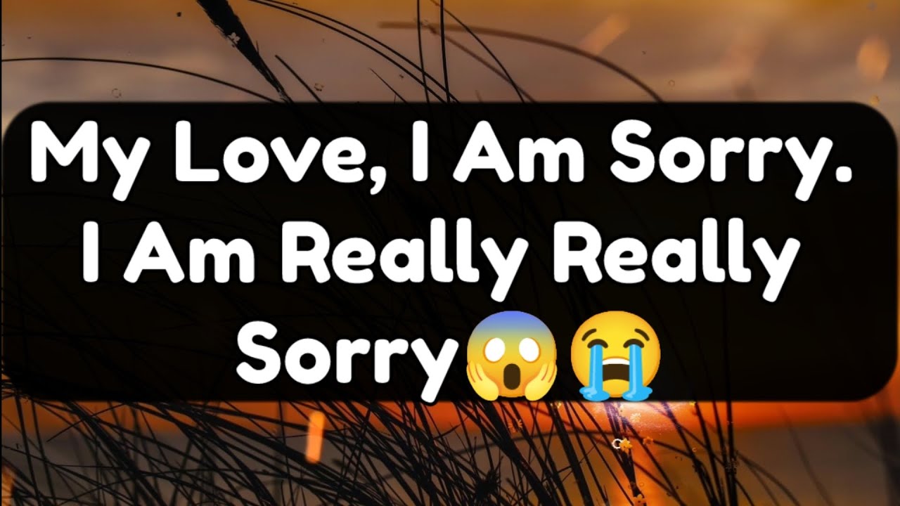 Current Thoughts And Feelings Of Your Person Love Messages My Love, I Am Sorry. I Am Really Sorry
