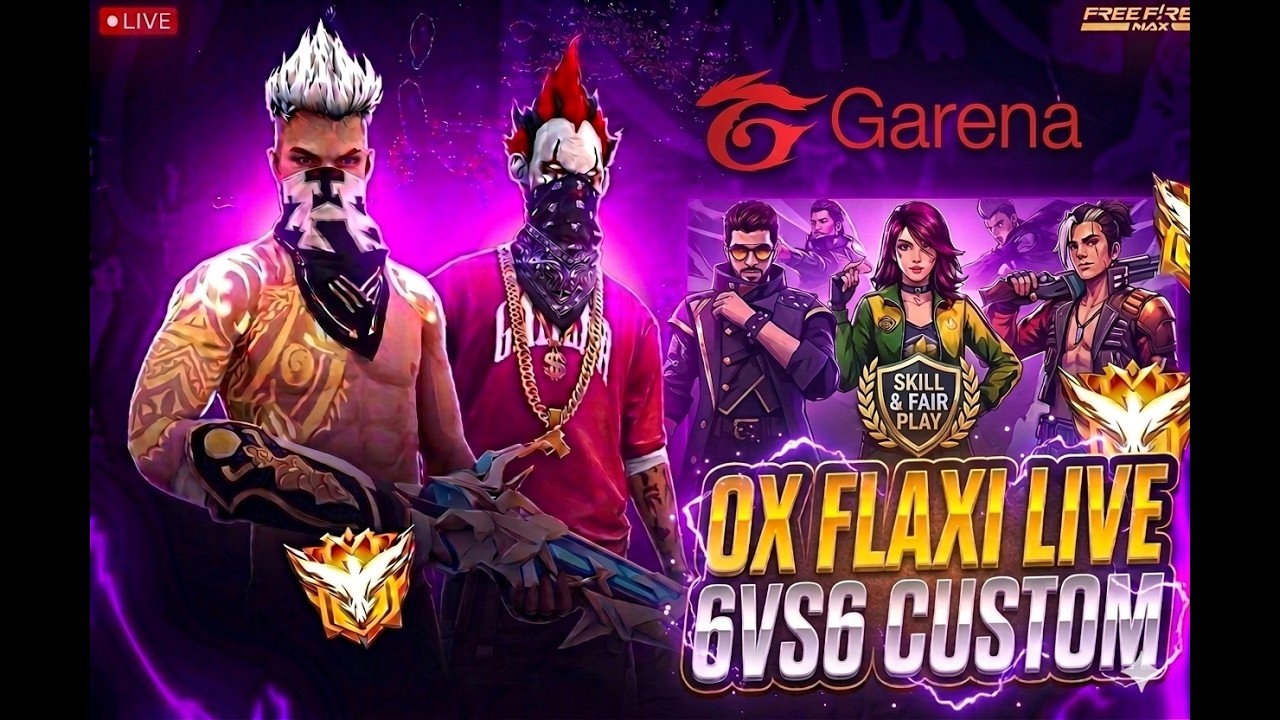 OX FLAXY 6 VS 6 CUSTOM GIVEAWAY #freefire #oxflaxygamer