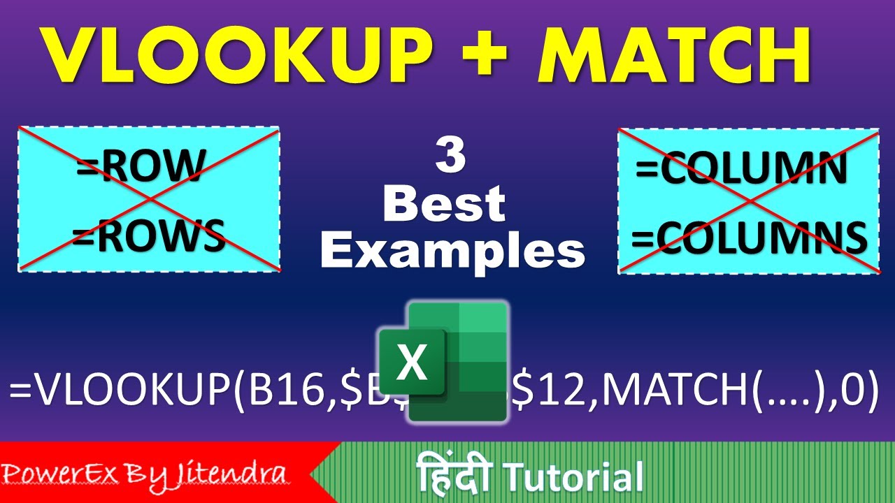 How to use VLOOKUP with MATCH Function in Excel | Best Examples | Jitendra Kumar