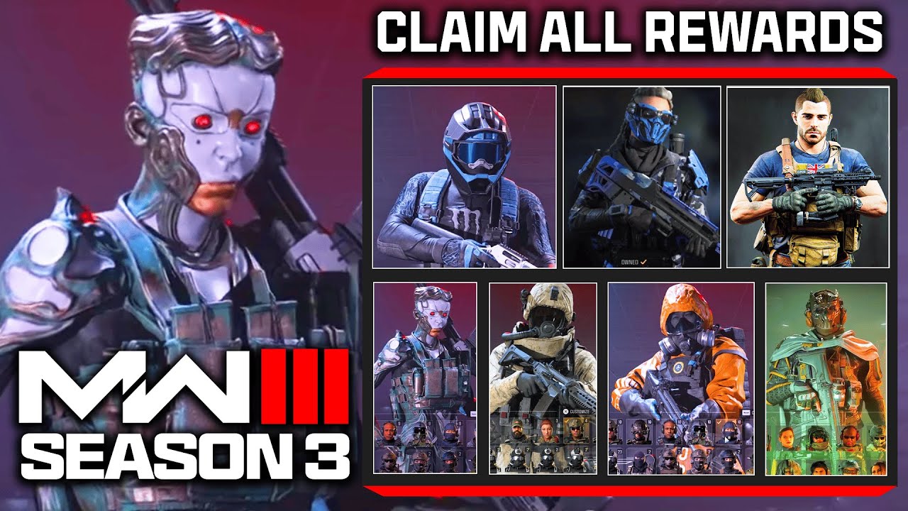 ALL NEW SEASON 3 REWARDS TO CLAIM: Free MW3 Operators, Blueprints & More