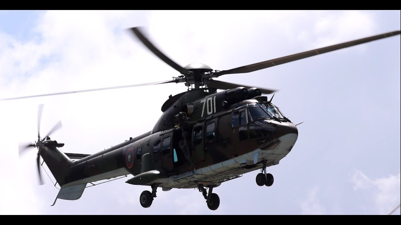 Военен хеликоптер AS 532 AL Cougar - операция евакуиране