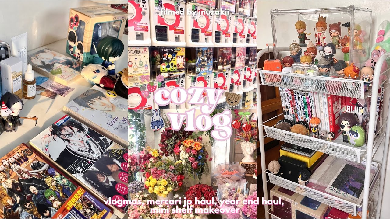 cozy vlog ☆ short vlogmas, mercari jp haul, mini shelf makeover, bits of 2025