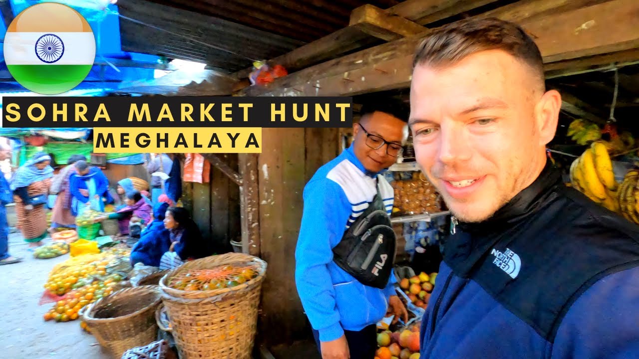 3rd tallest Indian waterfall (Nohkalikai) &  Ïew Sohra (Cherrapunji market hunt) - India Motovlog