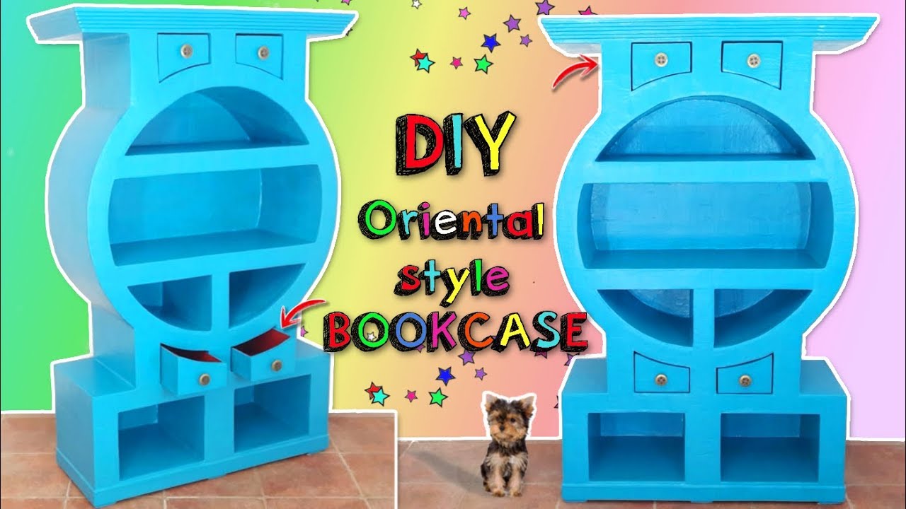 DIY AWESOME ORIENTAL FURNITURE MADE WITH CARDBOARD - HOME DECOR CRAFTS -  DIY CHINESE STYLE BOOKCASE