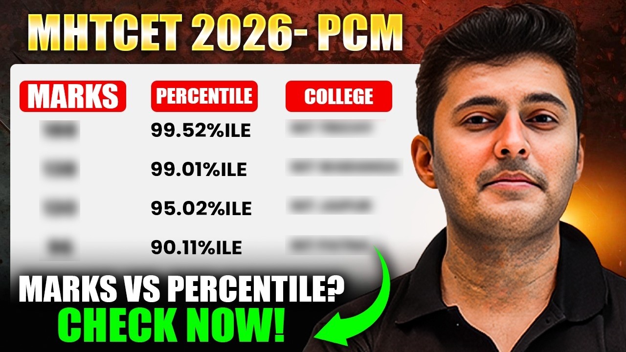 🎯 MHTCET 2026: PCM  Expected Percentile vs Marks Analysis! #mhtcet2026 #marksvspercentile