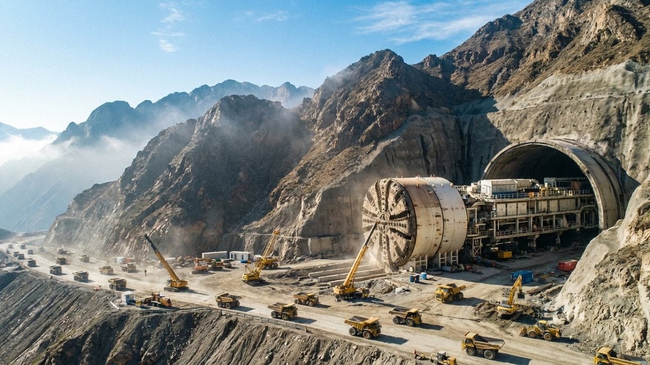 Inside China’s Giant Mountain Tunnel: How TBMs Drill 20 km Through Solid Rock (Full Process)