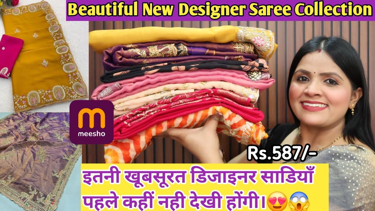 💖Meesho Huge Designer Handwork Saree Haul 😍  Most Viral Wedding & Partywear Sarees Under Budget