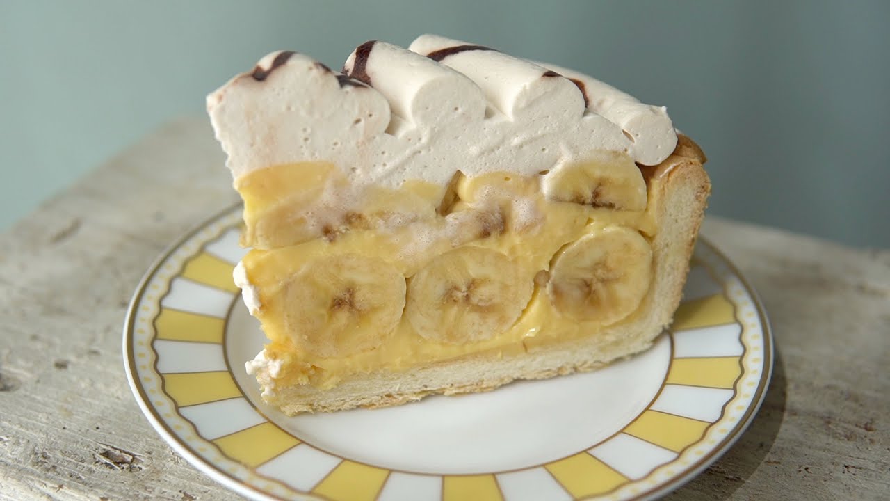 【HARBS バナナクリームパイ】作ってみました。サイズそのまま8号24cm 10~12人分　Banana cream pie