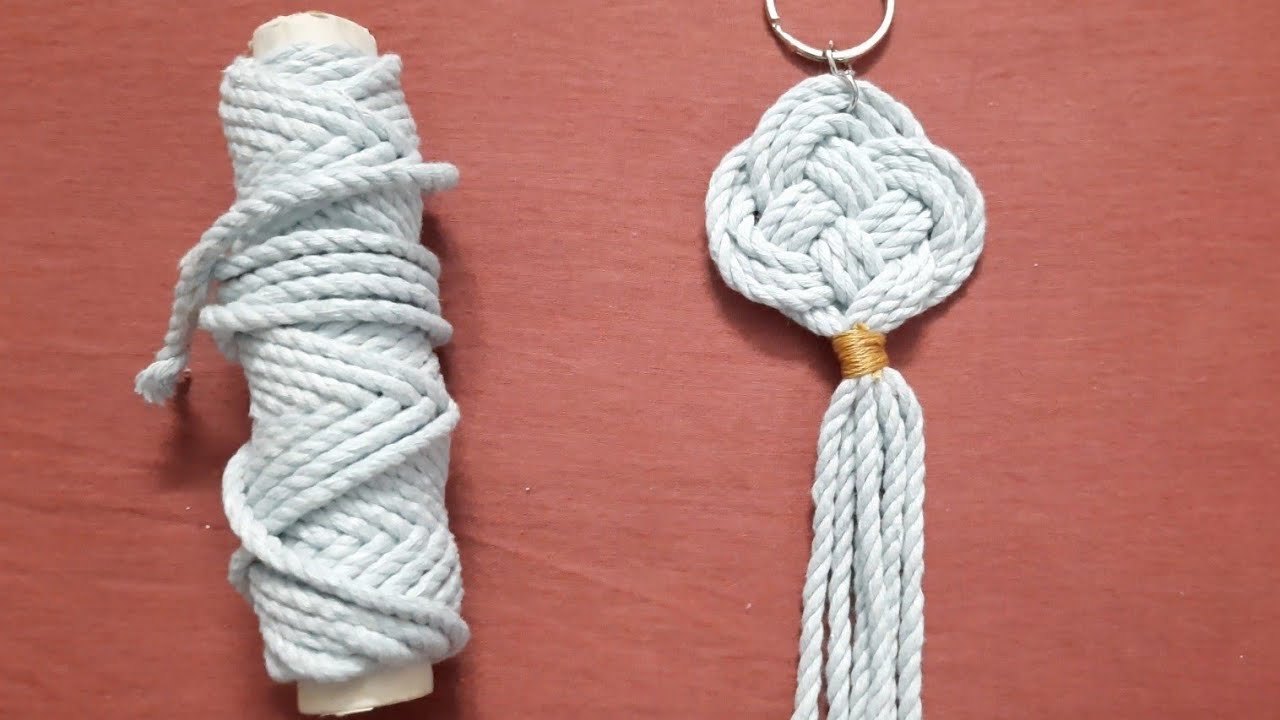 Easy Macrame Keychain #youtubeshorts #macrame #craft #keychain
