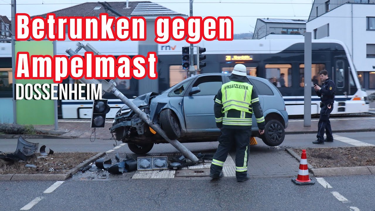 Mit 1,4 Promille am Steuer: Autofahrerin fährt gegen Ampelmast und verletzt sich