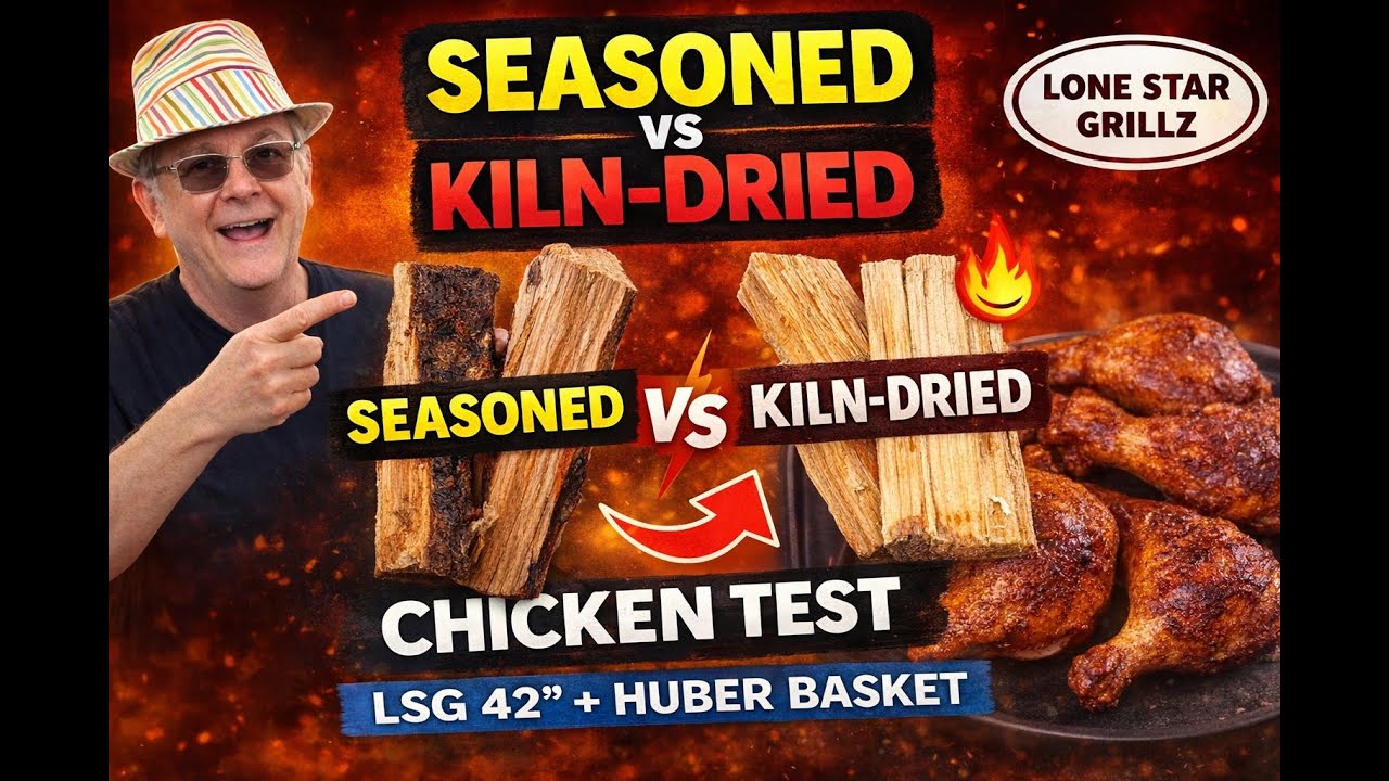 Seasoned vs Kiln-Dried Wood Splits in a Pellet Smoker?! 🔥 (LSG 42 + Huber Basket Chicken Test)