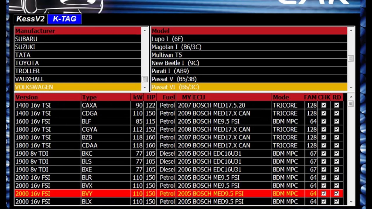 KTag MED9.5.10 режим BDM