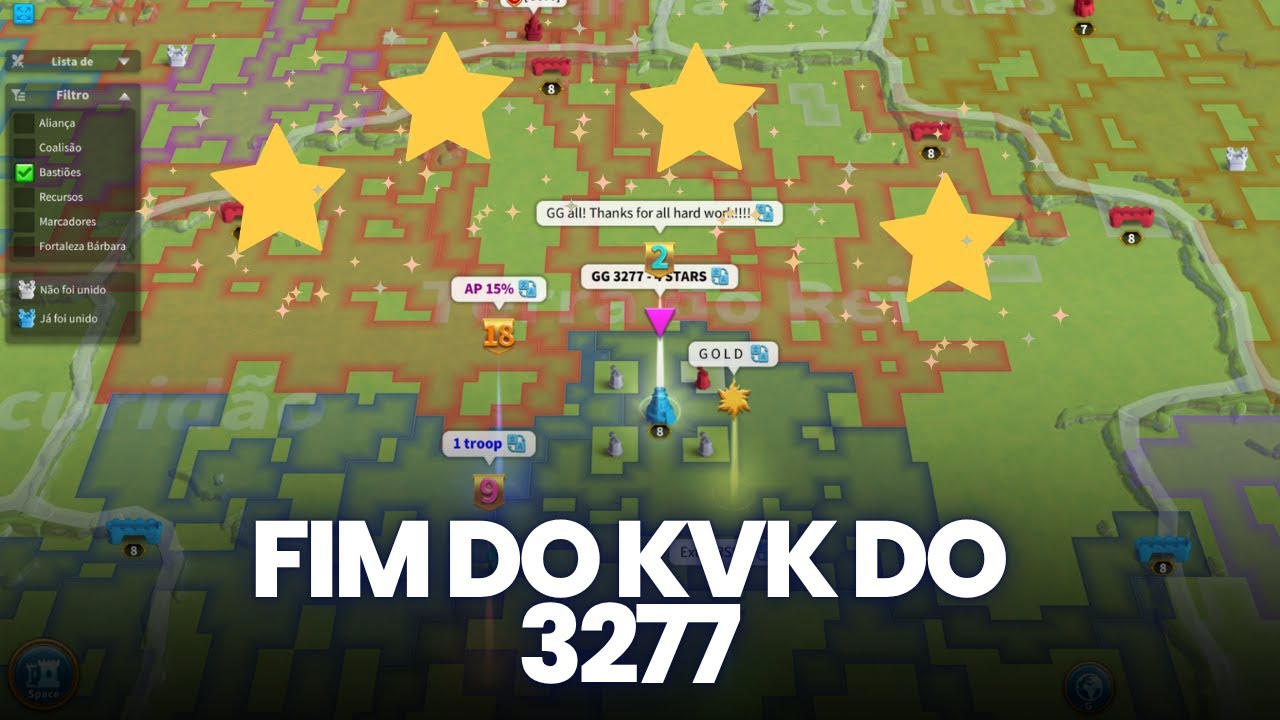 MAIS UMA ESTRELA PARA O 3277 | FIM DO KVK NO RISE OF KINGDOMS
