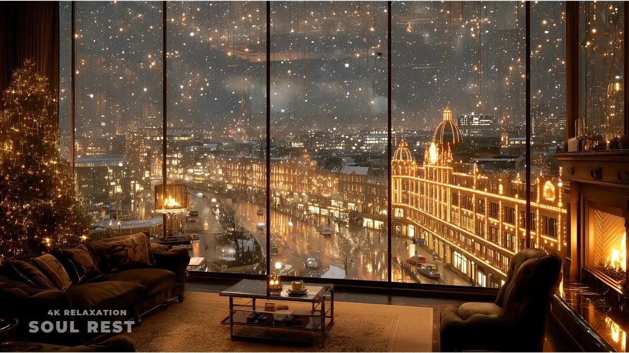 Magical Winter Night in London 🇬🇧 Golden Harrods View for Deep Sleep