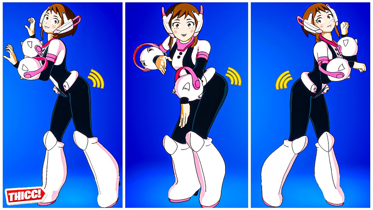Fortnite Ochaco Uraraka Skin Showcase Thicc 🍑 Hero Academia Collab 😘 Best Tiktok Emotes & Dances ❤️😍