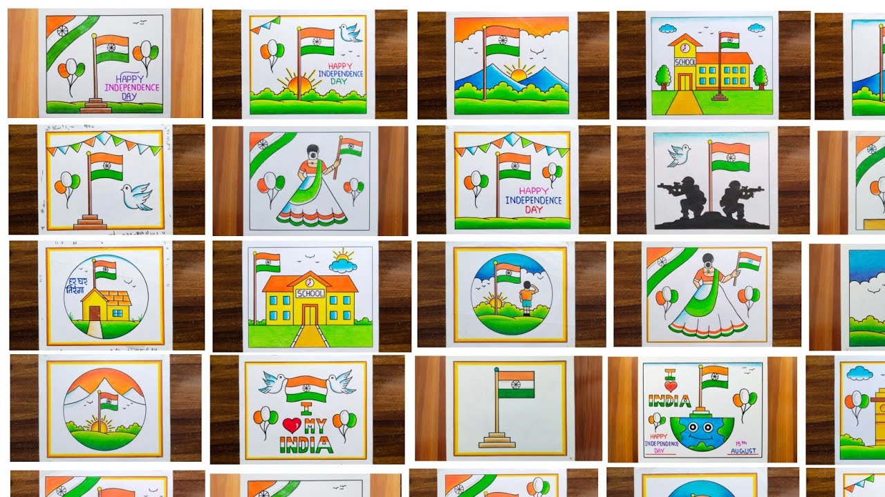 Independence Day Drawing / Independence Day Poster Drawing Ideas / Har Ghar Tiranga Drawing Easy